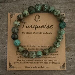 Turquoise Beaded Stretch Bracelet - Green Turquoise